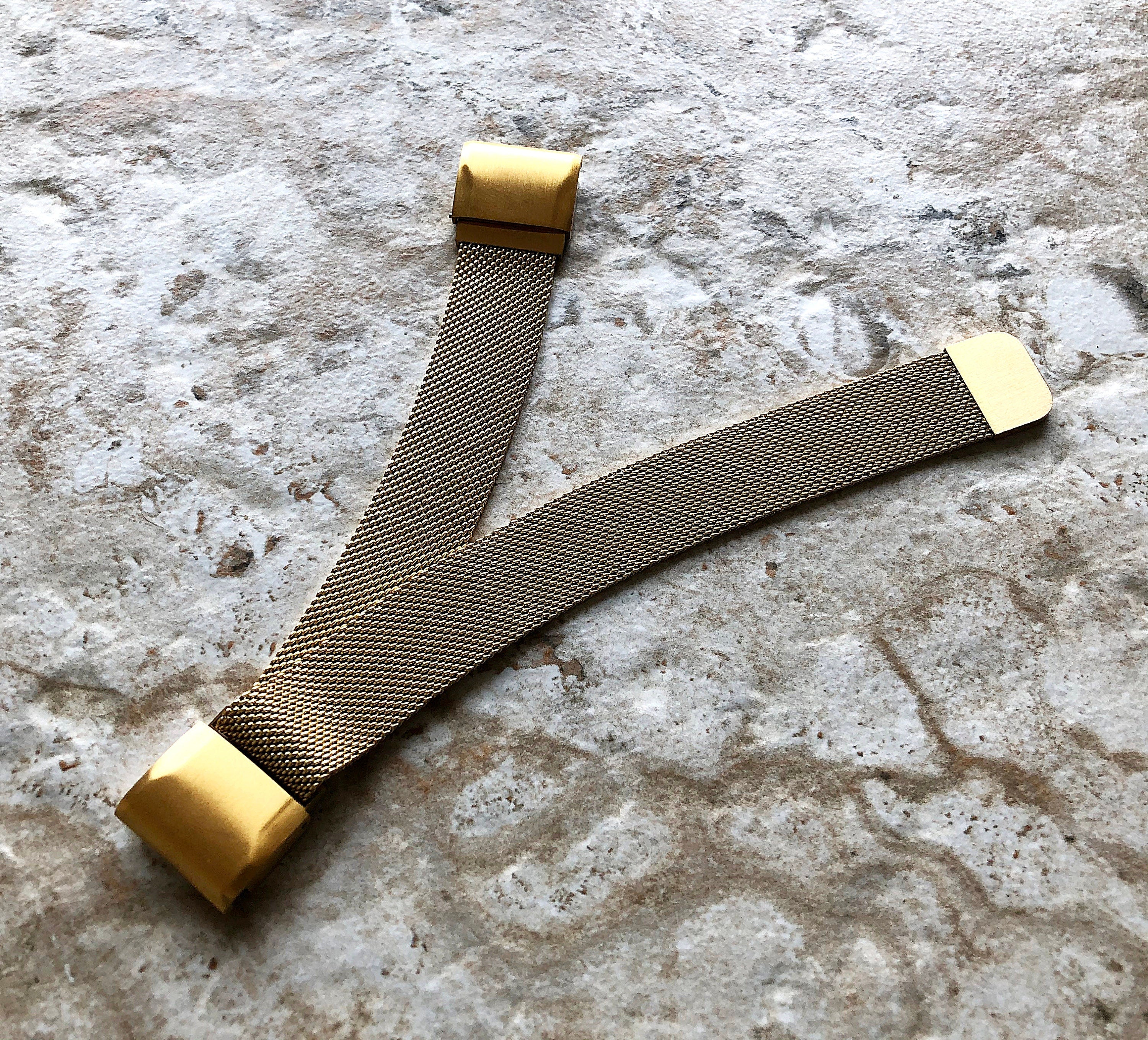 Garmin Gold Color Band for D2 Delta S Instinct 2S Descent Mk2S Mk3 Mk3i 43mm Approach S70 42mm St Steel Milanese Quick Fit Strap A20B18